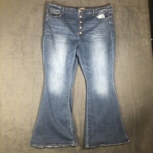 So Good For Life Size 24/42w Women's High Rise Flare Blue Denim Jeans Preowned
